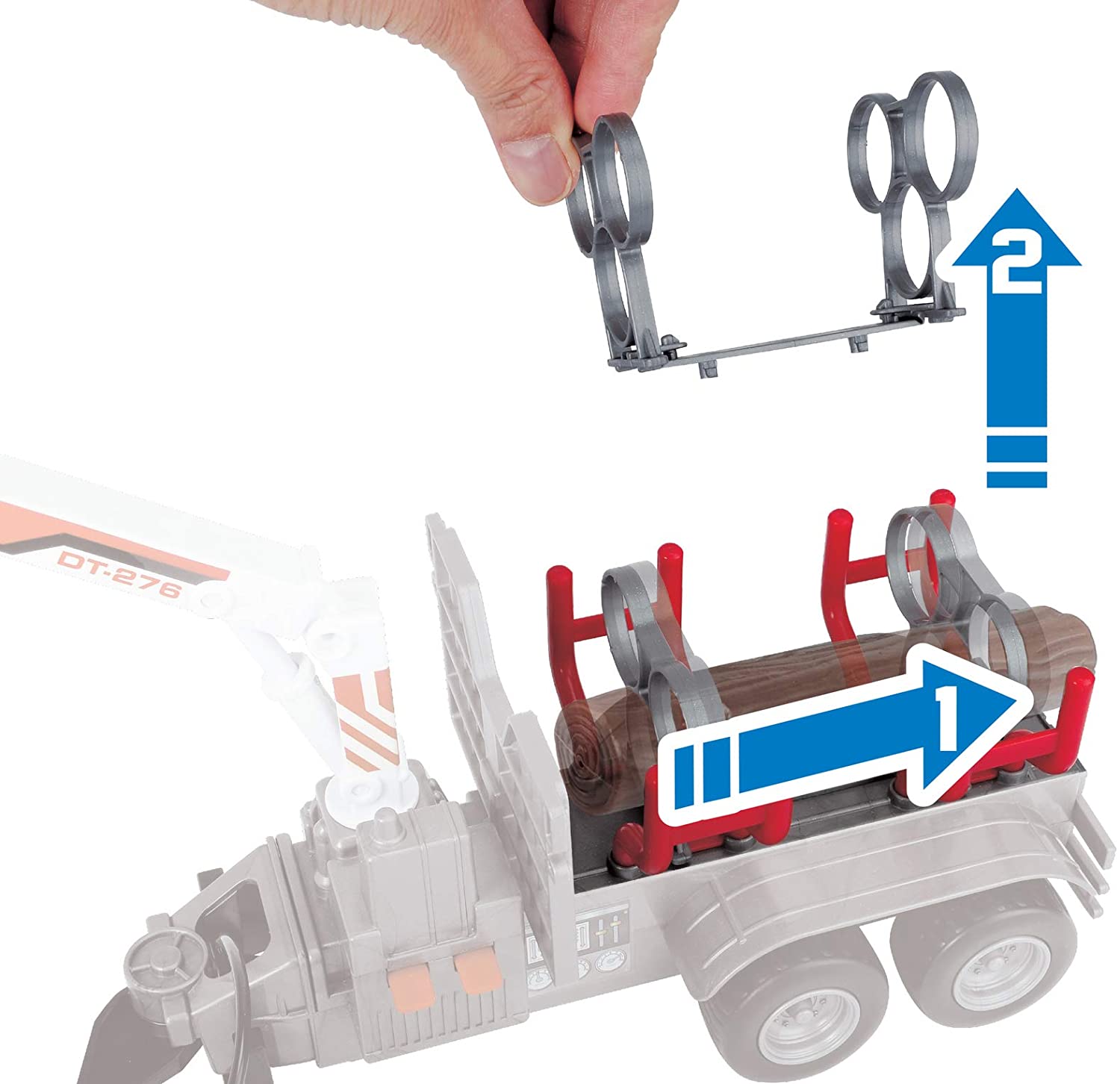 Massey Ferguson MF8737 Tractor And Log Trailer Light And Sound