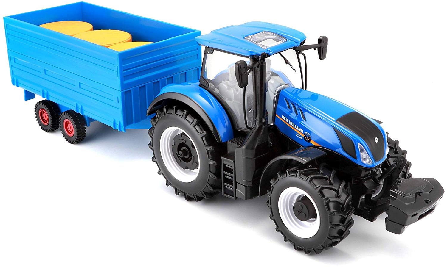 Burago New Holland Tractor with Hay Trailer 1:32
