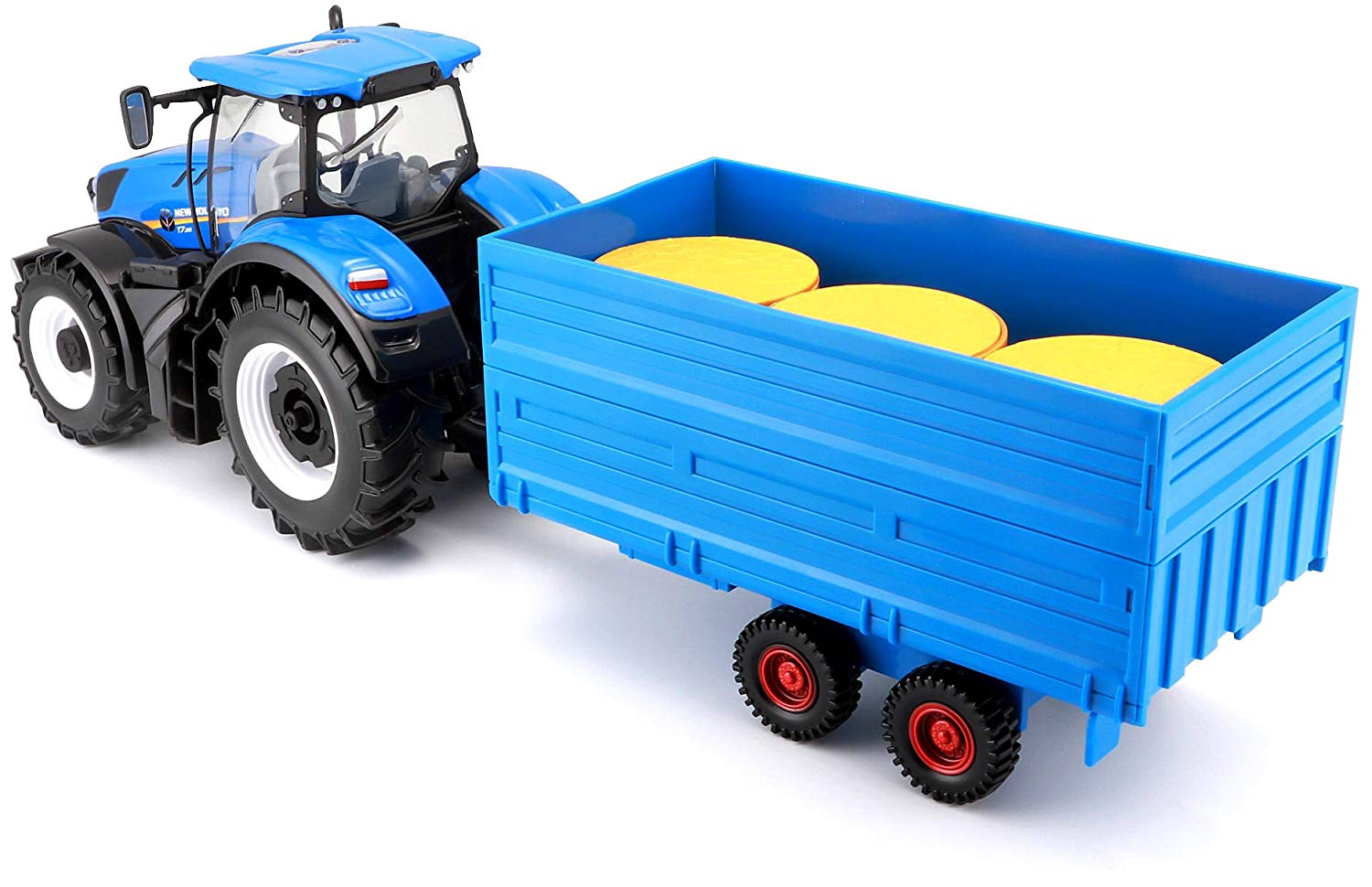 Burago New Holland Tractor with Hay Trailer 1:32