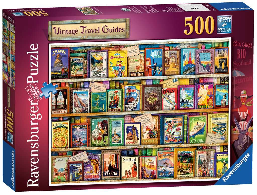 Ravensburger Vintage Travel Guides 500pc Jigsaw Puzzle