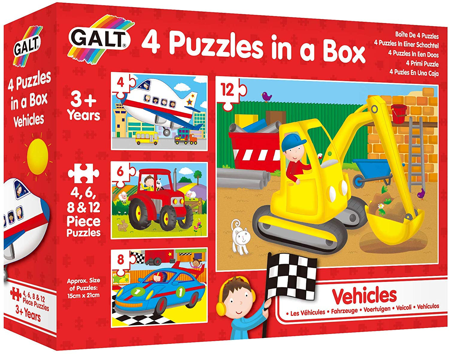 Galt 4 Puzzles In A Box Vehicles