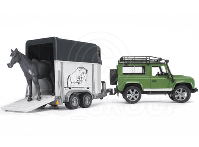 Bruder 02592 Land Rover Defender Station Wagon with Horse Trailer 1; 16