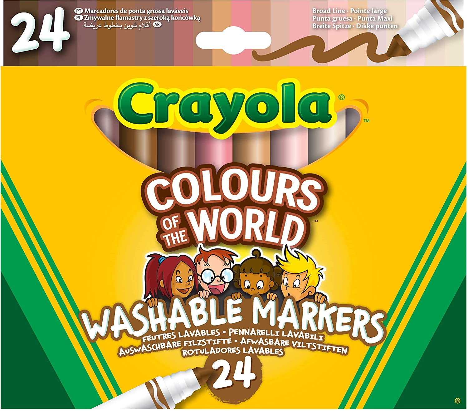 Crayola Colours Of The World Skin Colour Washable Markers 24pk