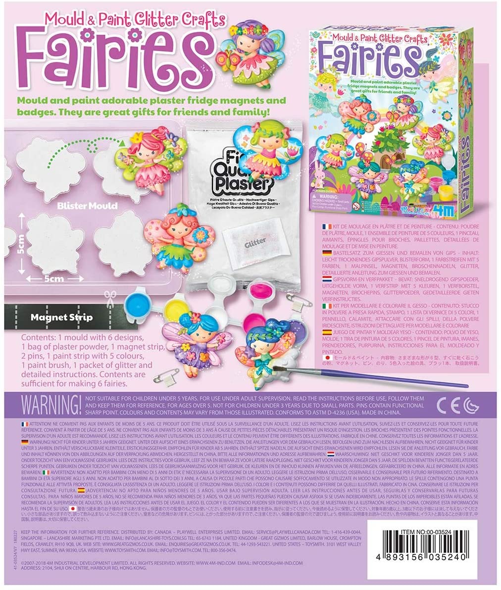 Mould And Paint Glitter Fairy Fridge Magnets