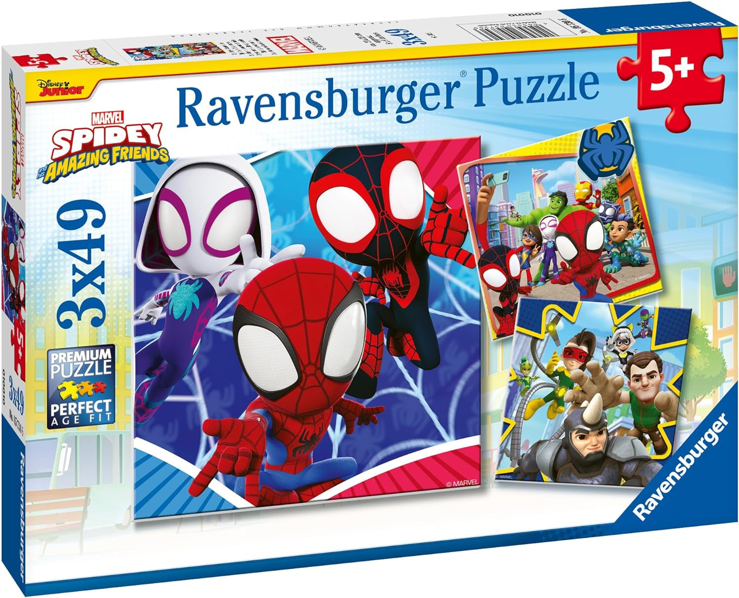 SpiderMan Spidey And His Amazing Friends 3 x 49pc Jigsaw Puzzles