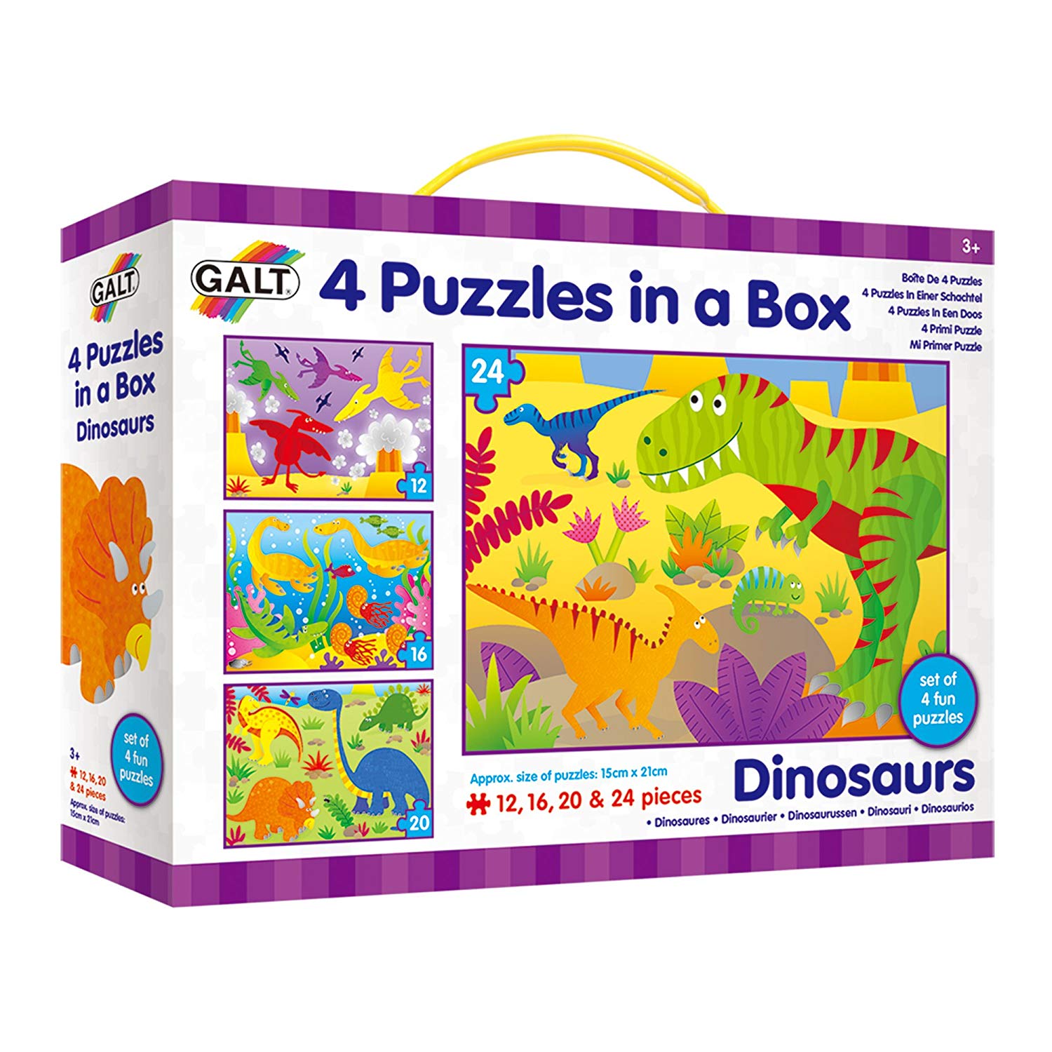 Galt 4 Puzzles In A Box Dinosaurs