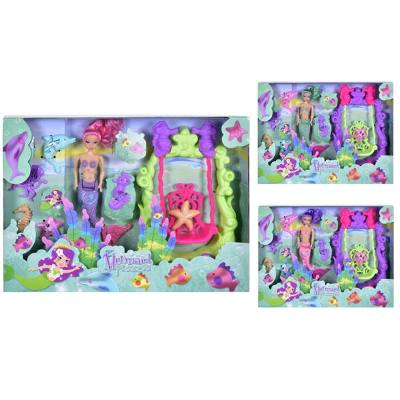 Mermaid PrincessDoll And Swing Playset Assorted Colours
