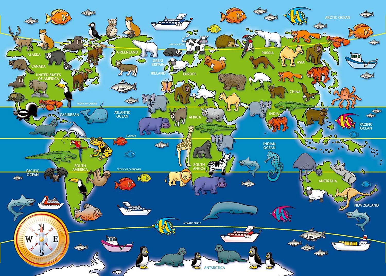 Animals of the World 60pc Giant Floor Jigsaw Puzzle