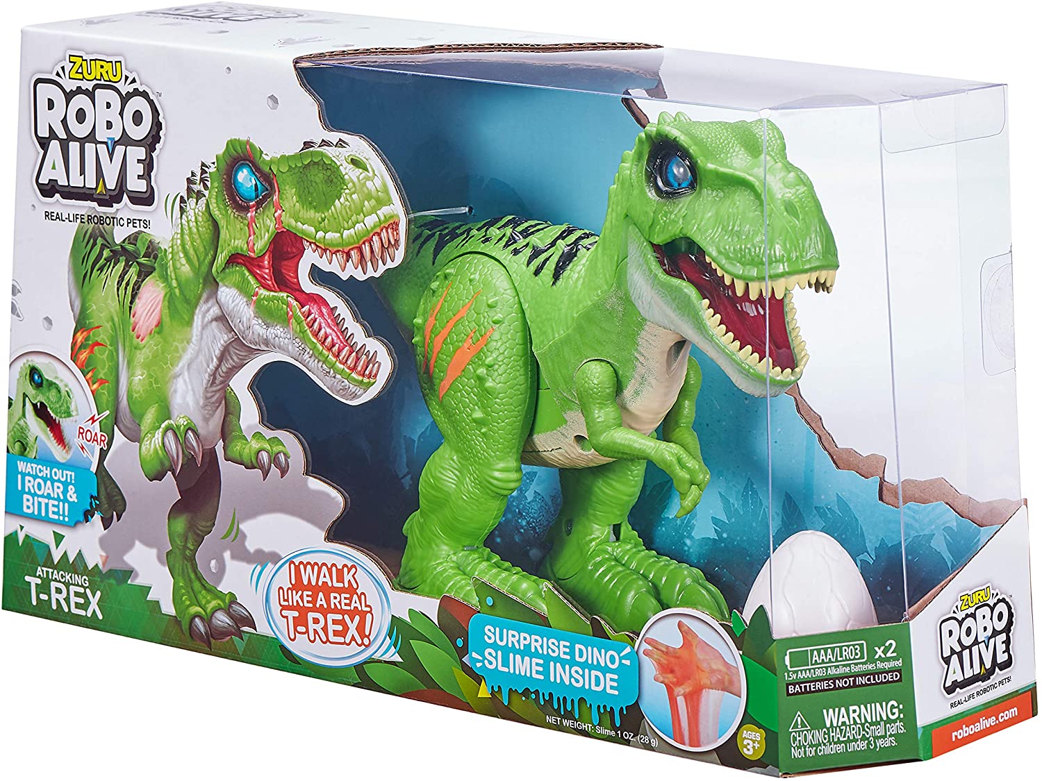 Robo Alive Attacking T-Rex Dinosaur - Green