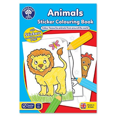 Orchard Toys Animals Sticker Colouring Book