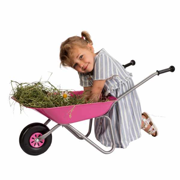 Rolly Metal Wheel barrow Pink