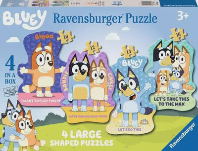 Bluey 4 In A Box Large Shaped Jigsaw Puzzles