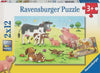 Happy Animal Families 2 x 12pc Jigsaw Puzzles