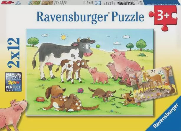 Happy Animal Families 2 x 12pc Jigsaw Puzzles
