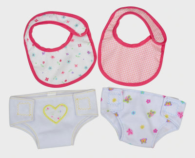 Dolls World Bibs And Nappies For 18" Dolls