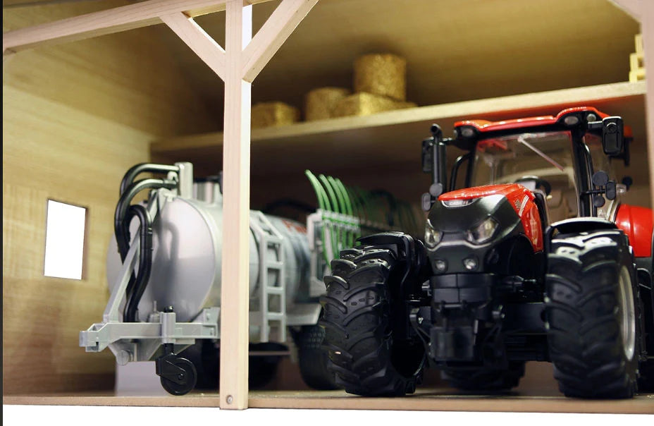 Kids Globe Farm Wood Shed For 3 Tractors 55cm x 77cm 1:16