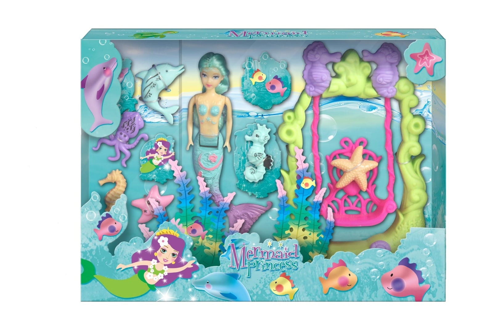Mermaid PrincessDoll And Swing Playset Assorted Colours