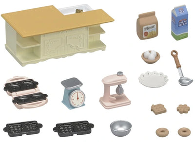 Sylvanian Families Kitchen Island Playset 15pcs