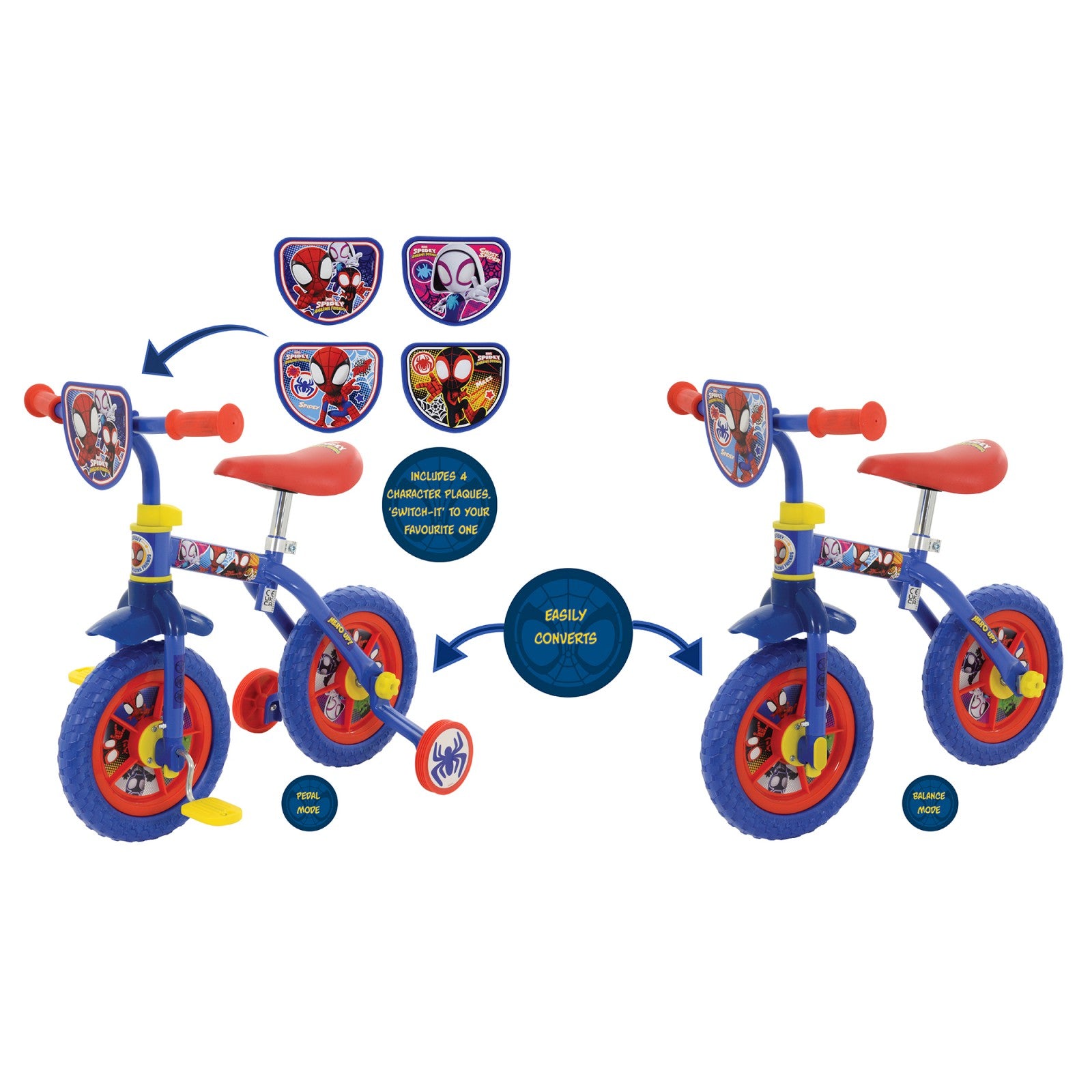 SpiderMan Spidey And His Amazing Friends 10" 2 In 1 Training Bike