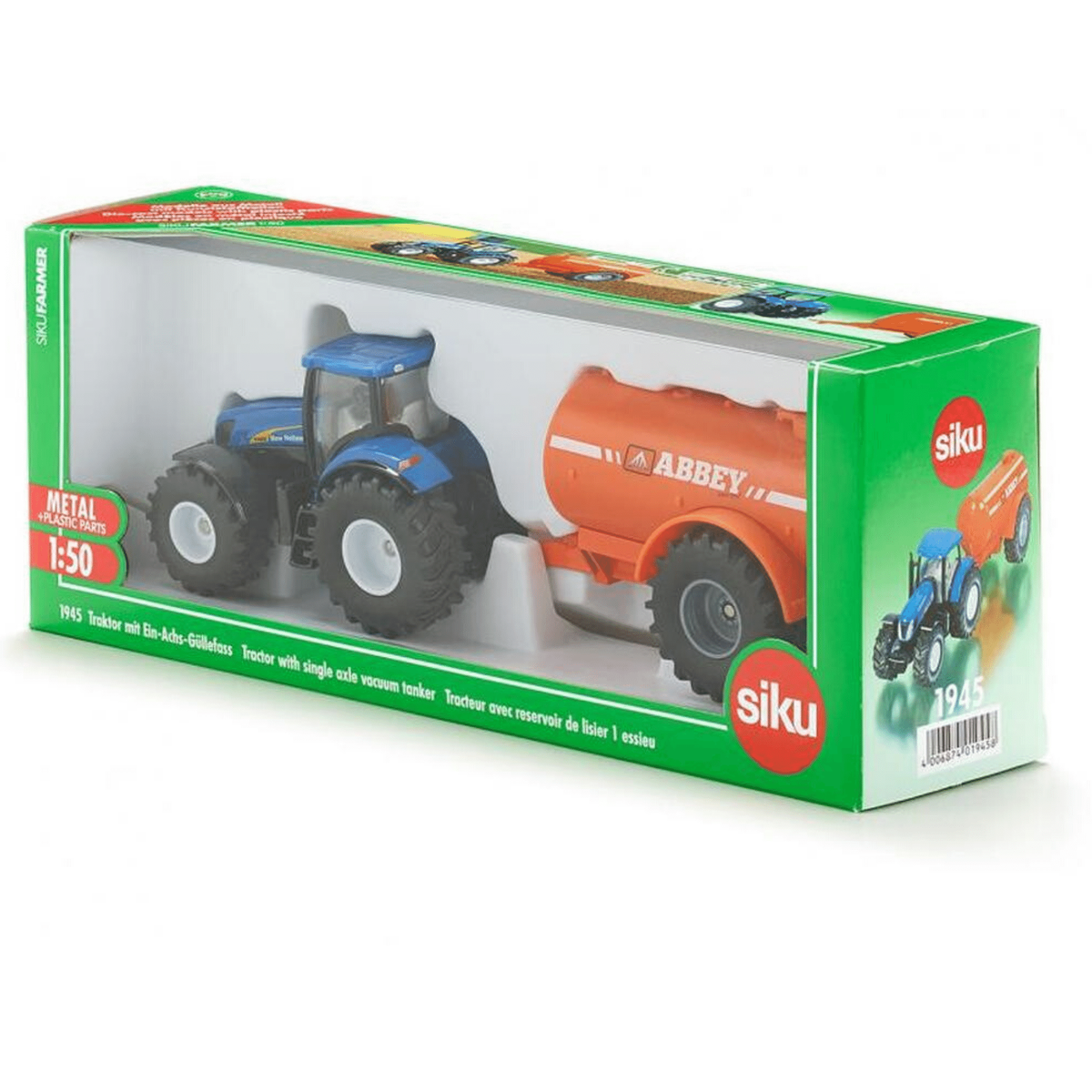 Siku New Holland Tractor With Single Axle Abbey Tanker 1:50