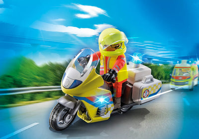 Playmobil City Life 71205 Rescue Motorcycle With Flashing Light