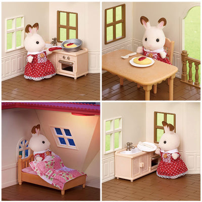 Sylvanian Families Red Roof Cosy Cottage Starter Home With Starter Set With Furniture