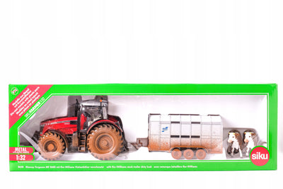 Siku Massey Ferguson 8680 Tractor With Ifor Williams Trailer And Cattle 1:32