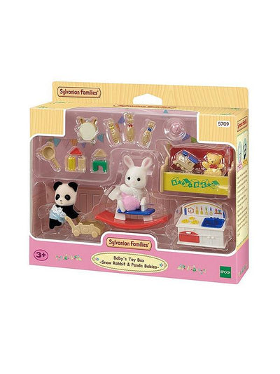 Sylvanian Families Baby's Toy Box Snow Rabbit And Panda Babies