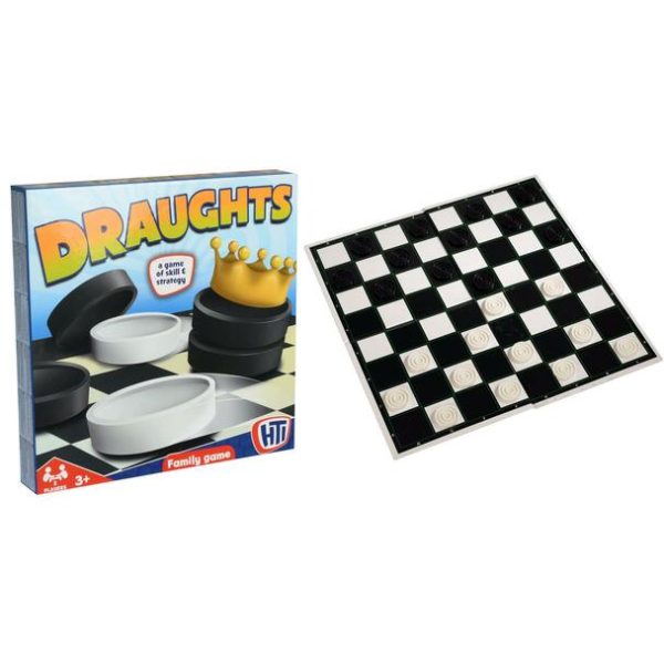Classic Draughts Checkers Board Game Family Kids Traditional Fun