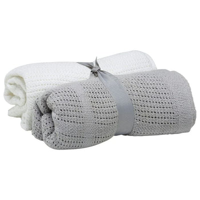 Baby Elegance Cellular Blanket Grey /White 2pk