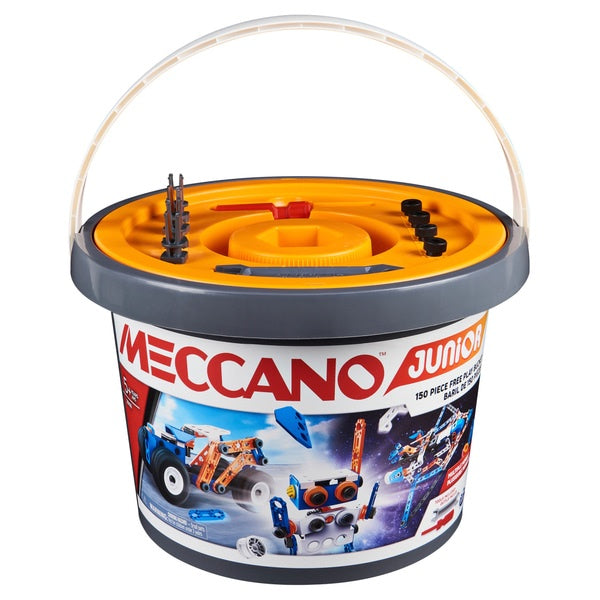 Meccano Junior 150 Piece Bucket STEAM Model Build Kiting