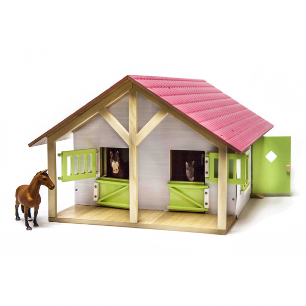 Kids Globe Pink Farm Horse Stable 1:24