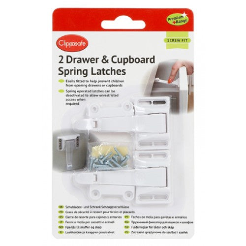 Clippasafe 2 Drawer & Cupboard Spring Latches #71/3