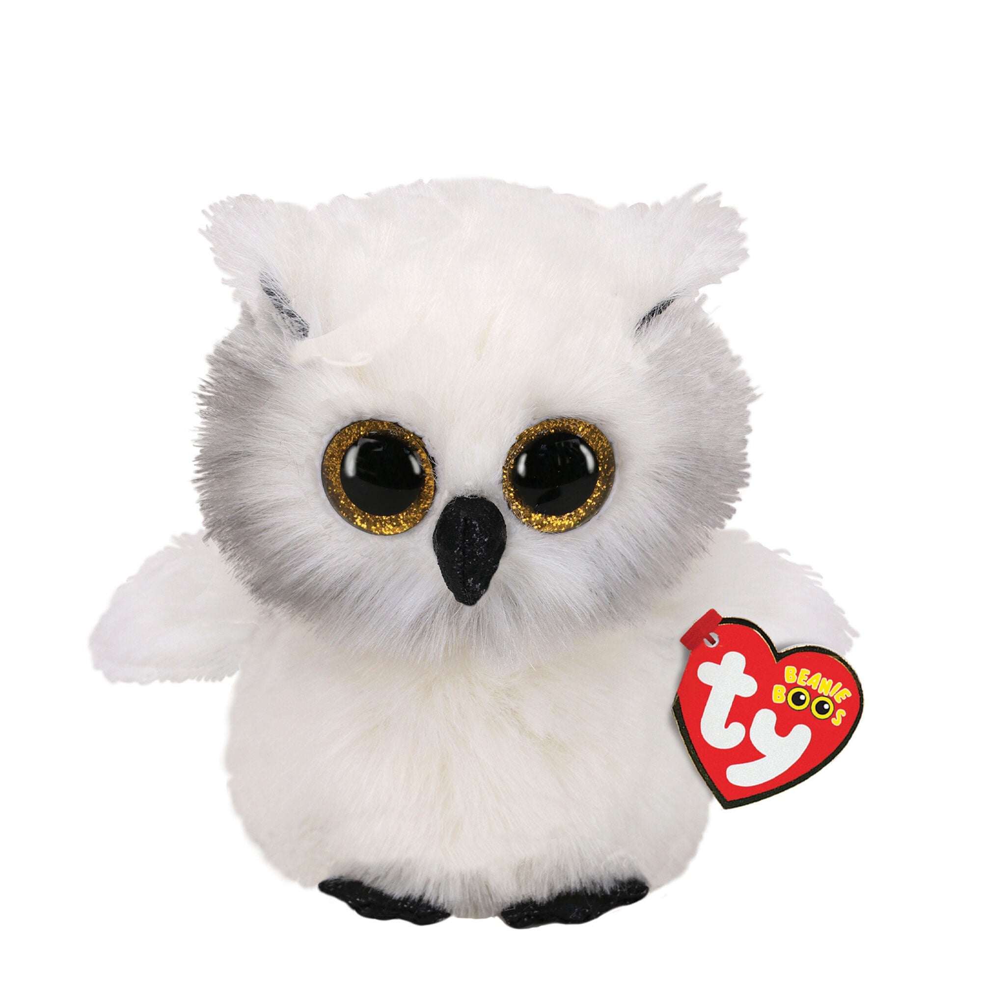 TY Austin White Owl Beanie Boo Soft Toy