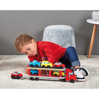 Abrick Car Carrier Truck Playset With 6 Cars