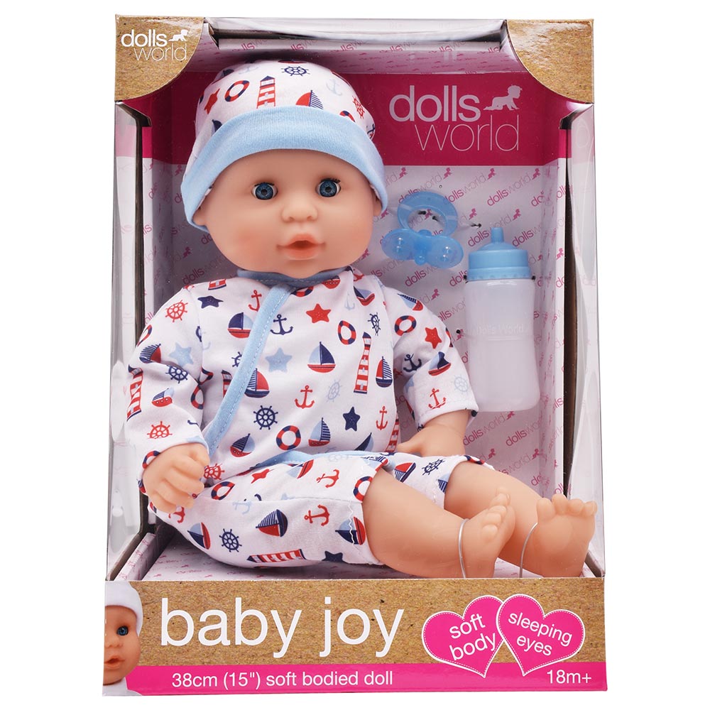 Dolls World Baby Joy 15" Soft Bodied Doll Boy