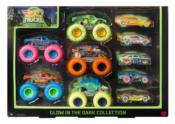 Hot Wheels Monster Trucks 1:64 Glow In The Dark 10pk