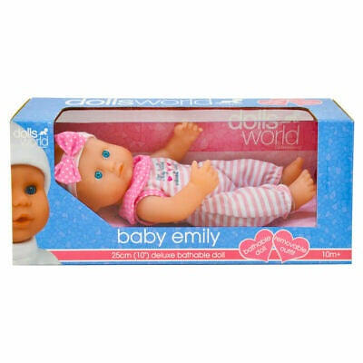 Dolls World Classic Baby Emily 10" Bathable Doll