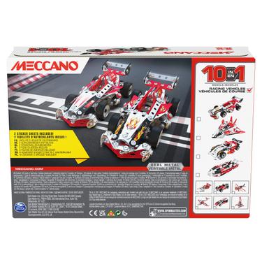 Meccano 10 In 1 Racing Vehicles STEM Model Building Kit