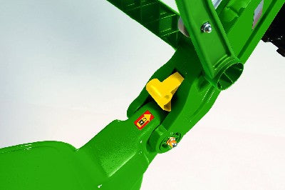Rolly John Deere Excavator On Wheels&nbsp;*With realistic digging mechanism that can be used on sand and earth&nbsp;*Can rotate through 360 degrees&nbsp;*With locking arm and 4 stable wheels&nbsp;*Dimensions of item- 102 x 43 x 74 cm&nbsp;*Suitable For Ages 3+